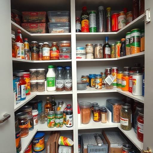 Before: A pantry overflowing with duplicates and expired ingredients.